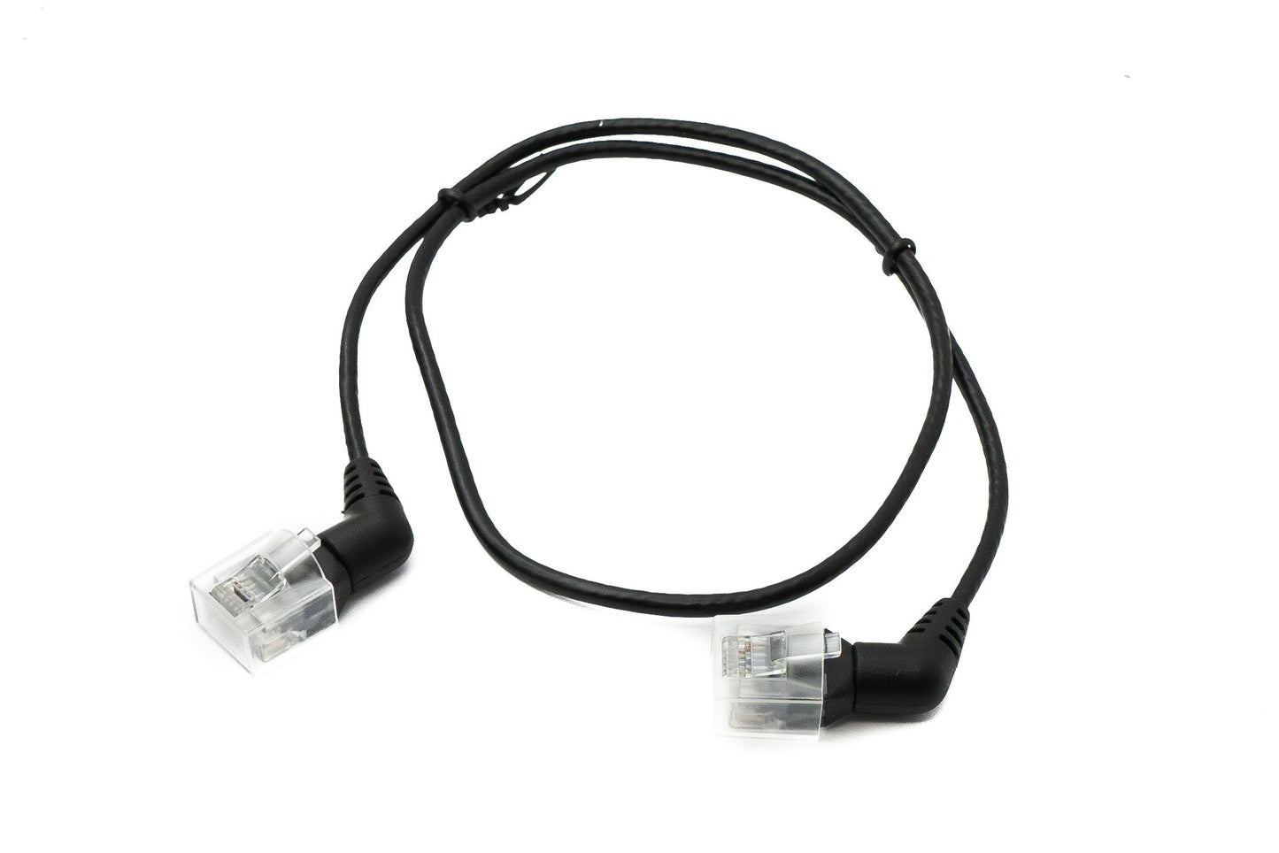 SYSTEM-S LAN snúra 50 cm 8P8C RJ45 tengi í tengi horntengi í svörtu