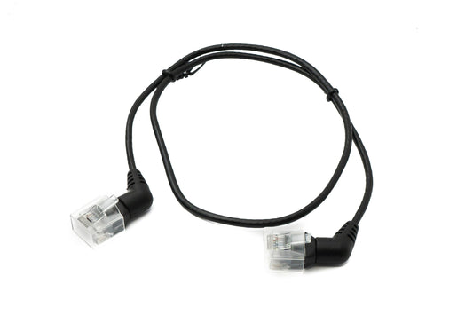 SYSTEM-S LAN snúra 50 cm 8P8C RJ45 tengi í tengi horntengi í svörtu