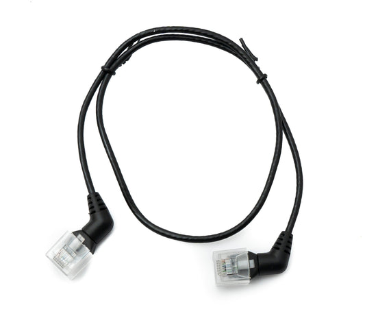 SYSTEM-S LAN snúra 50 cm 8P8C RJ45 tengi í tengi horntengi í svörtu
