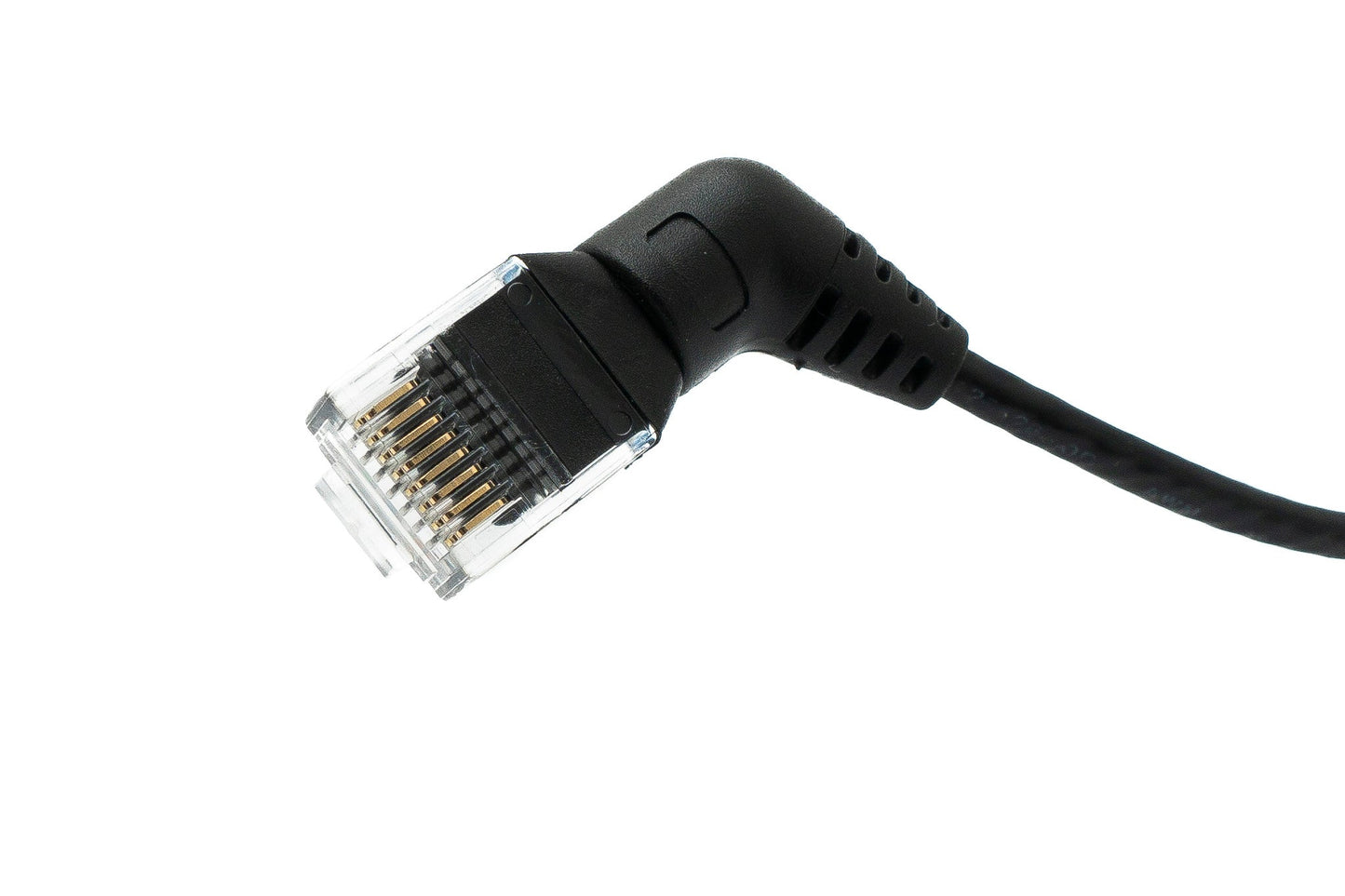 SYSTEM-S LAN snúra 50 cm 8P8C RJ45 tengi í tengi horntengi í svörtu