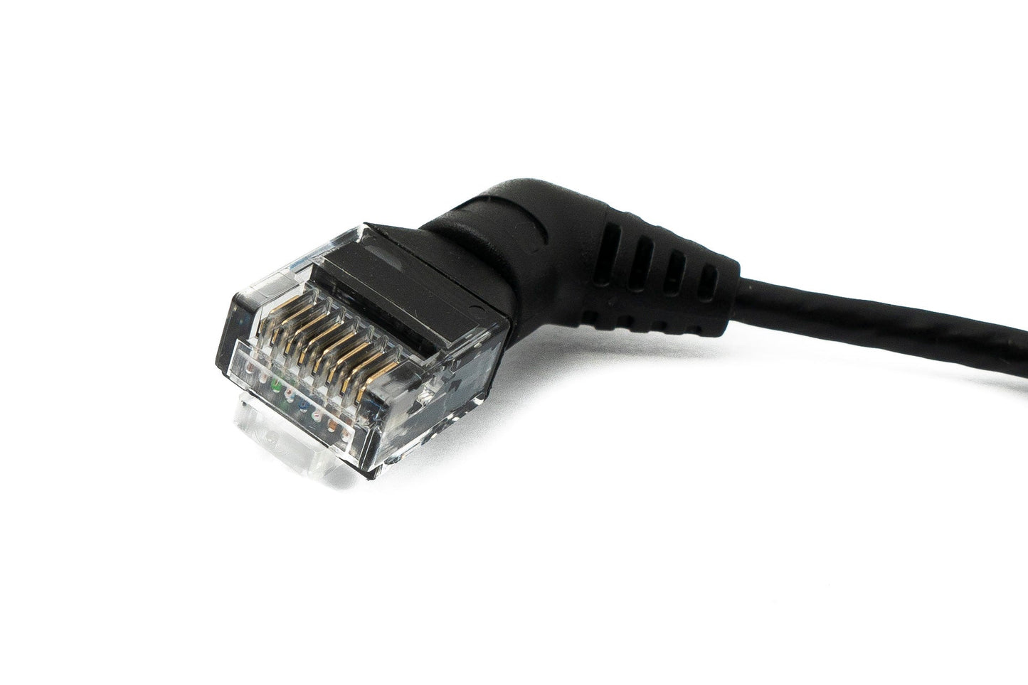 SYSTEM-S LAN snúra 50 cm 8P8C RJ45 tengi í tengi horntengi í svörtu