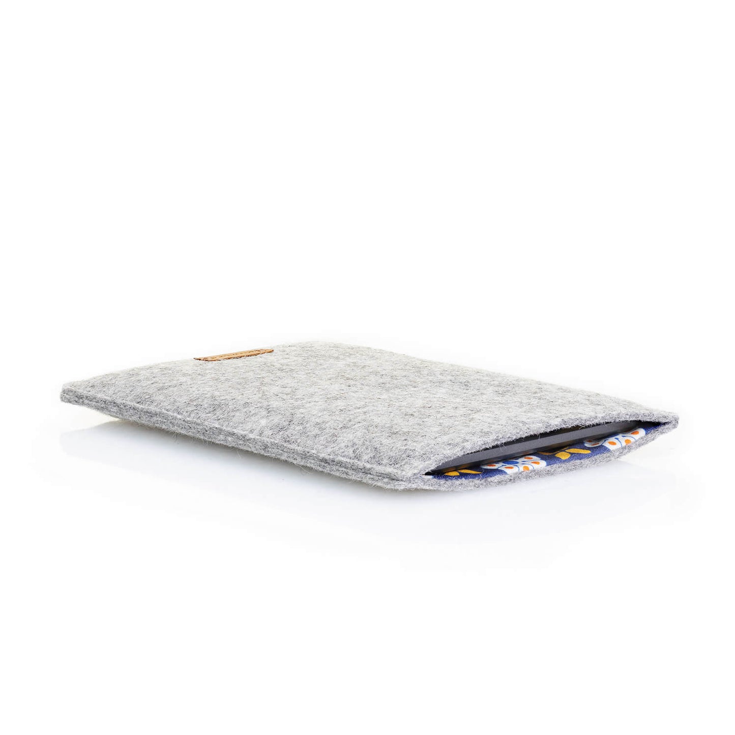 Hülle für Kindle Paperwhite 12. Gen | aus Filz und Bio-Baumwolle | hellgrau - bloom | Modell "LET"