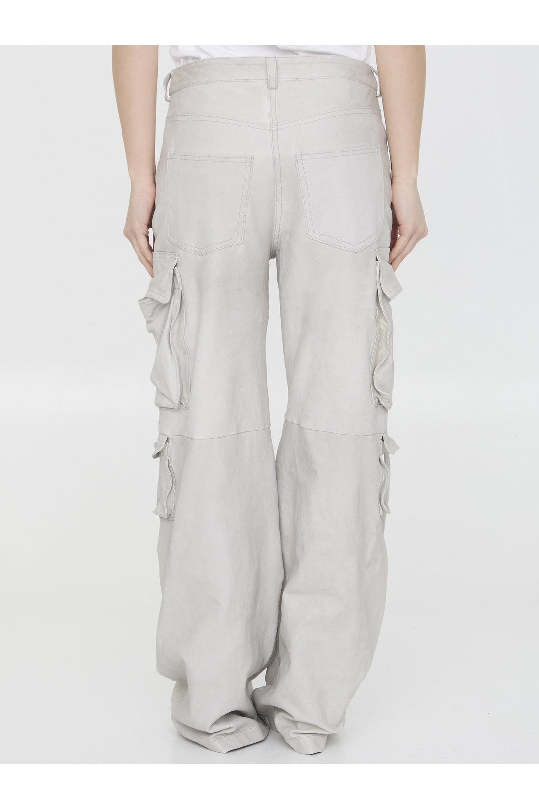 Leather cargo pants