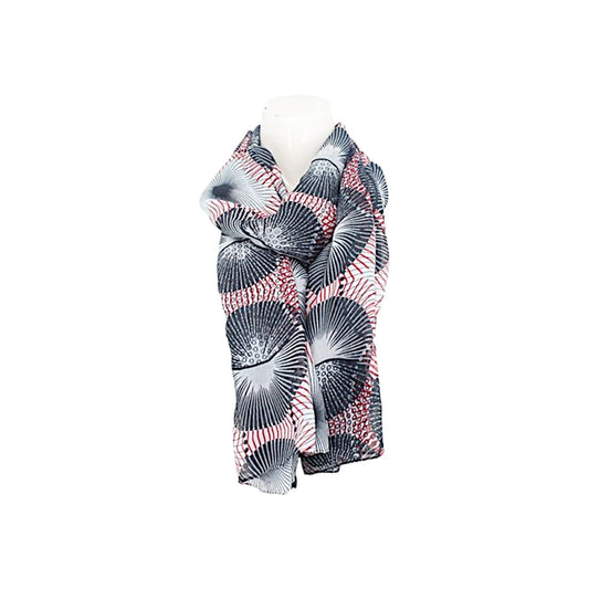 Sommer Damen Schal » Blue Navy Löwenzahn Design » leichter Sommerschal 180 x 90 cm » Halstuch mit abstraktem Muster » Damenschal weich & dünn