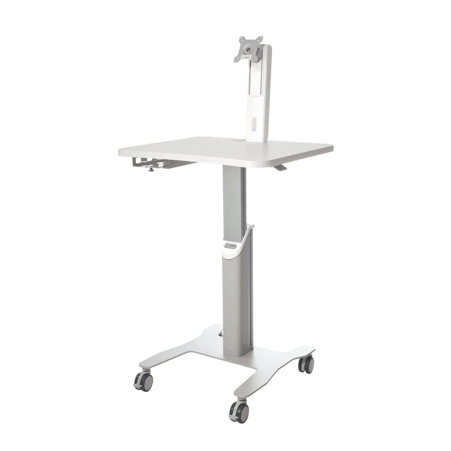 Novocal Mobiler Arbeitsplatz für Laptop oder Panel PC inkl. höhenverstellbarem Monitorarm und VESA | Packung (1 Stück)