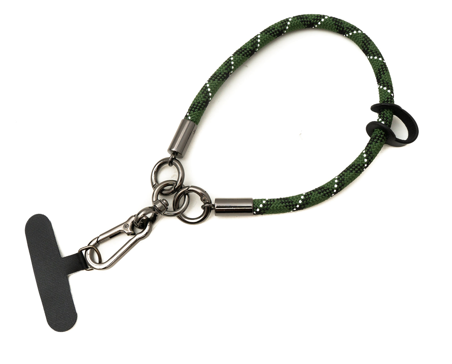 SYSTEM-S wrist strap bracelet for smartphone case made of nylon in green and white