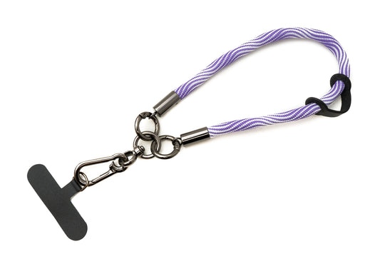 SYSTEM-S wrist strap bracelet for smartphone case made of nylon in purple white