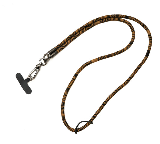 SYSTEM-S shoulder strap neck strap for smartphone case made of nylon black yellow