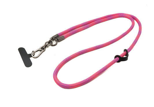 SYSTEM-S shoulder strap neck strap for smartphone case made of nylon in pink purple