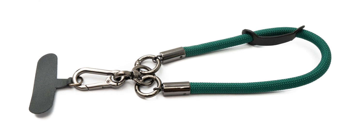 SYSTEM-S wrist strap bracelet for smartphone case made of nylon in green