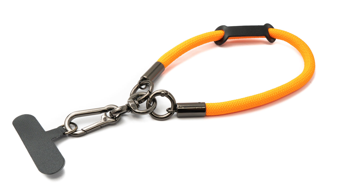 SYSTEM-S wrist strap bracelet for smartphone case made of nylon in orange