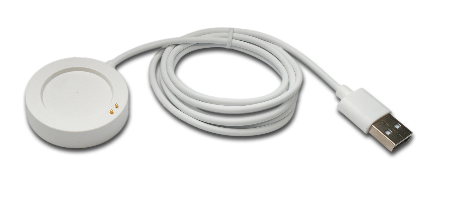 SYSTEM-S USB 2.0 snúra 100 cm hleðslustöð fyrir XiaoMi Watch S3 snjallúr í hvítu