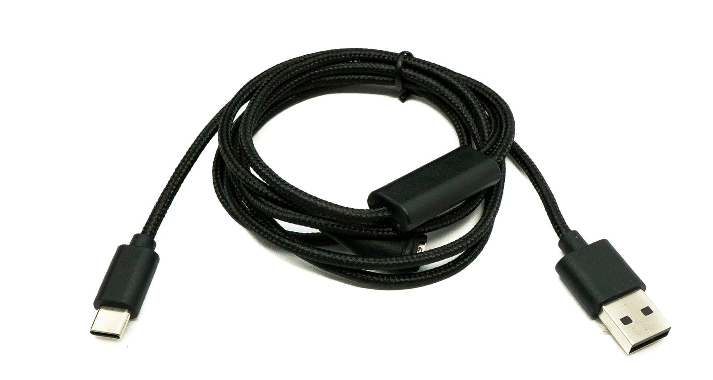 SYSTEM-S USB 2.0 snúra 120 cm Y hleðslusnúra fyrir Garmin Bounce snjallúr í svörtu