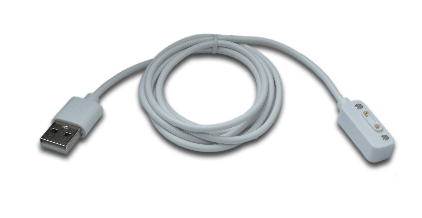 SYSTEM-S USB 2.0 snúra, 100 cm hleðslusnúra fyrir Xplora X6 Play snjallúr, hvít