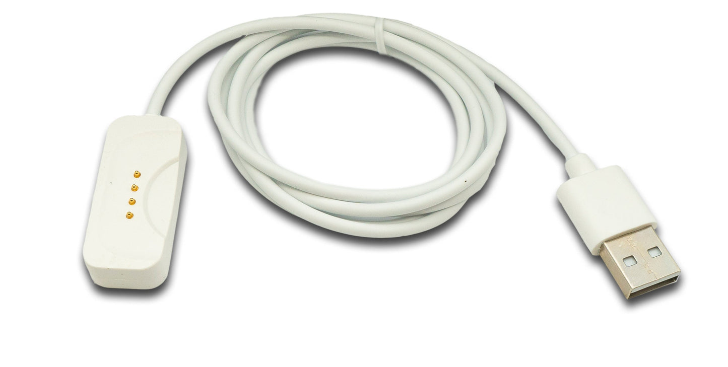 USB 2.0 Kabel 100 cm Ladekabel für OnePlus Watch 2 Smartwatch in Weiß