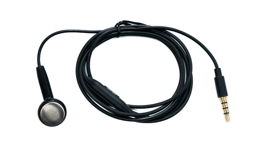 SYSTEM-S Mono In-Ear Headphones 120 cm AUX Jack TRRS 3.5 mm Plug Microphone