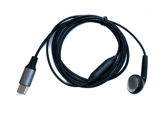 SYSTEM-S Mono In-Ear Headphones 120 cm USB 3.1 Type C Connector Microphone