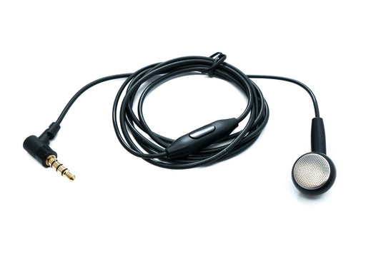 SYSTEM-S Mono In Ear Headphones 120 cm AUX Jack TRRS 3.5 mm Plug Angle Microphone