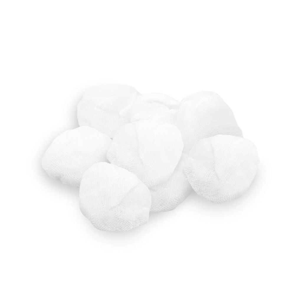 Auslaufartikel: Meditrade BeeSana® Mulltupfer ohne RöKo unsteril 10 x 10 cm Rundform haselnussgroß | Packung (500 Stück)