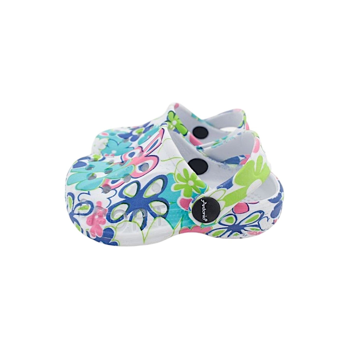 Baby & Kinder Clogs mit Blumenmuster » günstige Kinderschuhe » Kinder Badeschlappen » Schuhe für Babys & Kleinkinder » Badelatschen mit Riemen und Cut-Outs