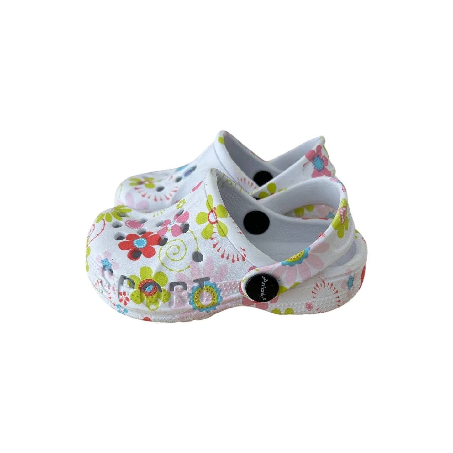 Baby & Kinder Clogs mit Blumenmuster » günstige Kinderschuhe » Kinder Badeschlappen » Schuhe für Babys & Kleinkinder » Badelatschen mit Riemen und Cut-Outs