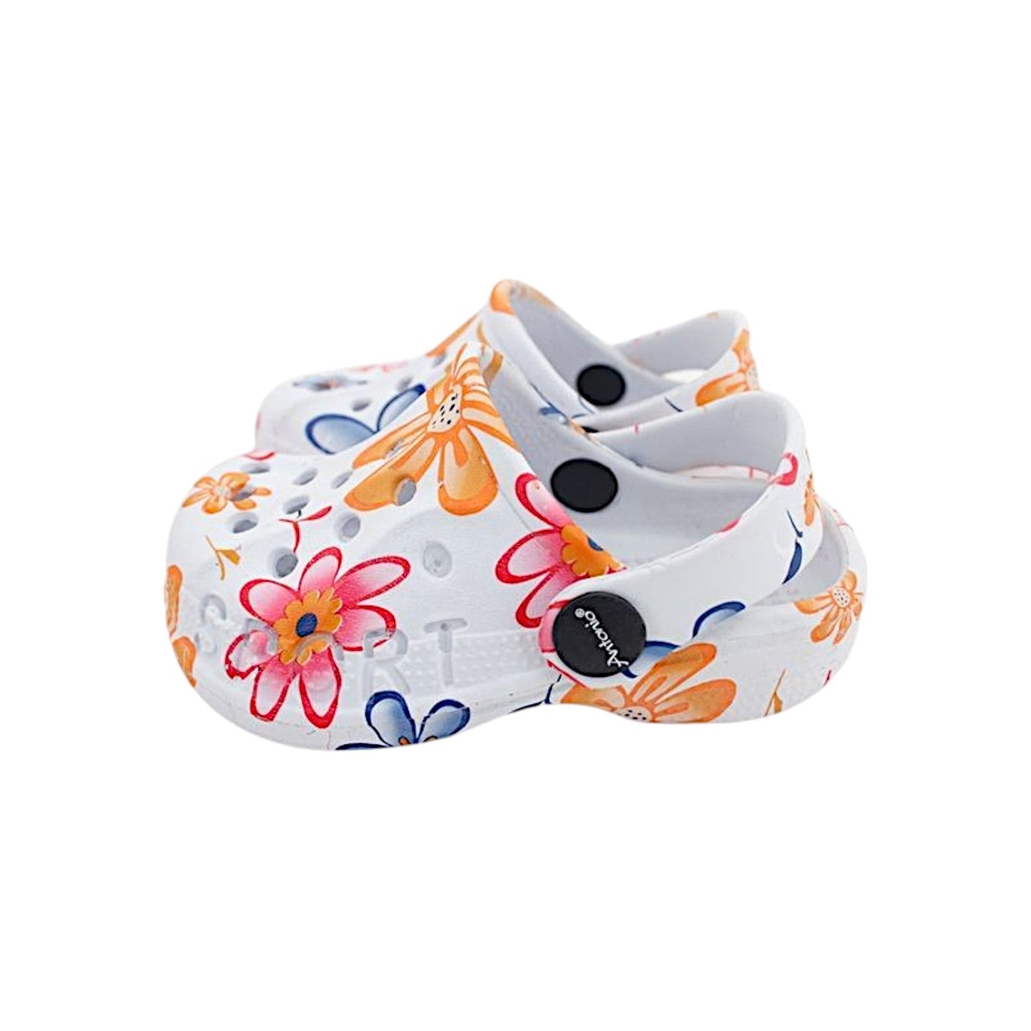 Baby & Kinder Clogs mit Blumenmuster » günstige Kinderschuhe » Kinder Badeschlappen » Schuhe für Babys & Kleinkinder » Badelatschen mit Riemen und Cut-Outs