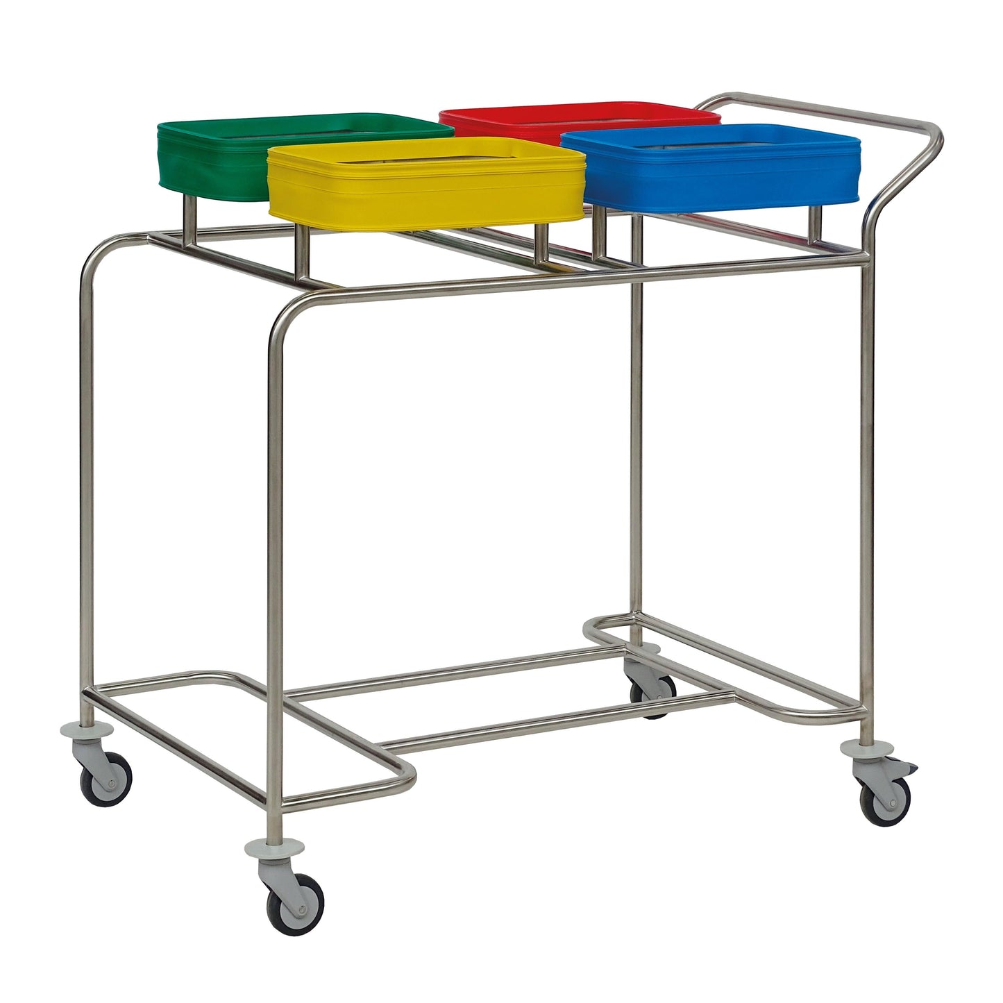 Novocal Edelstahl-Wäschesammler "Kompakt plus" Vierfachsammler Rahmen: Edelstahl Sämtliche Rohrver | Packung (1 Stück)