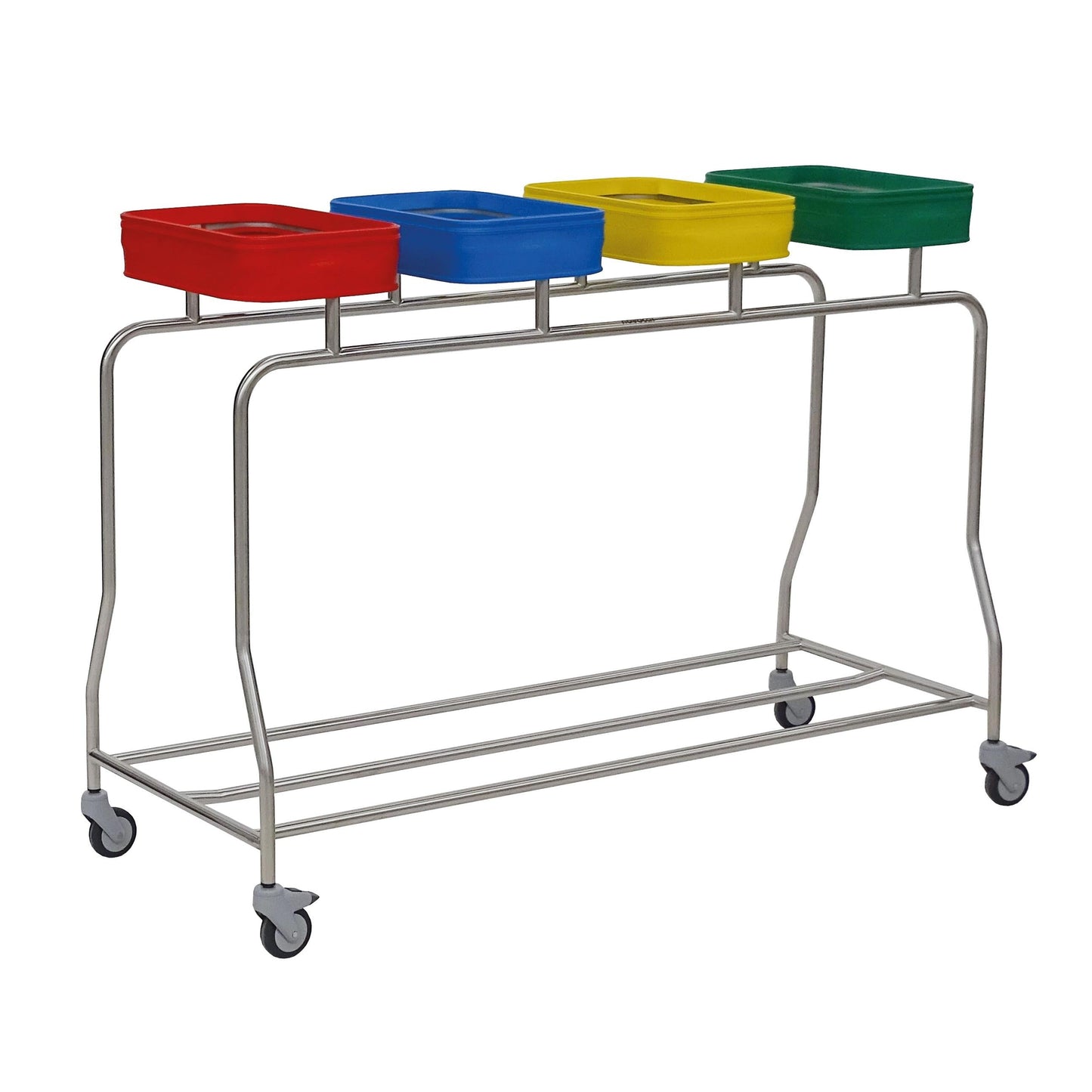 Novocal Vierfach Edelstahl-Wäschesammler "Kompakt" | 1 Stück