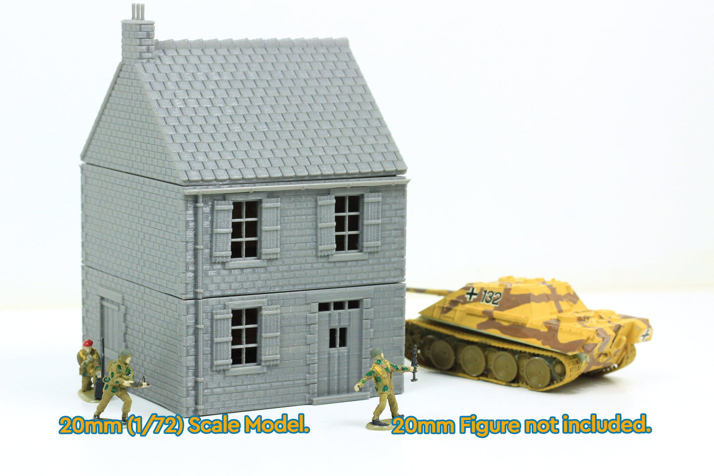 Normandy Village House Type 2 - Tabletop Wargaming WW2 Terrain | 15mm 20mm 28mm Miniature 3D Printed Model