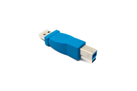 SYSTEM-S USB 3.0 millistykki af gerðinni B karlkyns í A karlkyns snúra, 5 Gbit/s 100W, blár