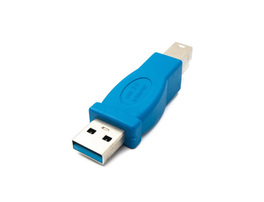 SYSTEM-S USB 3.0 millistykki af gerðinni B karlkyns í A karlkyns snúra, 5 Gbit/s 100W, blár
