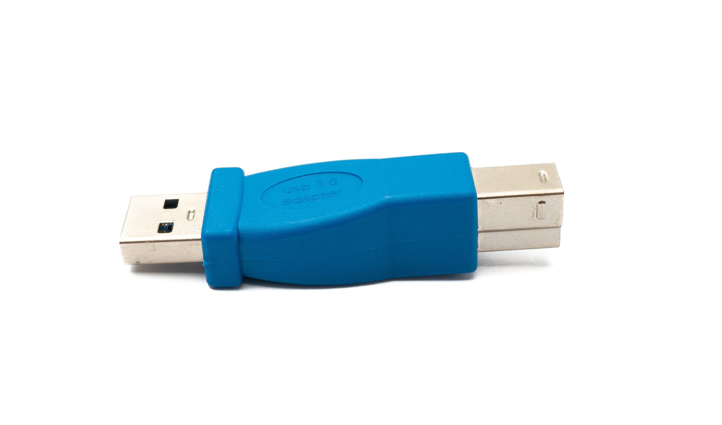 SYSTEM-S USB 3.0 millistykki af gerðinni B karlkyns í A karlkyns snúra, 5 Gbit/s 100W, blár