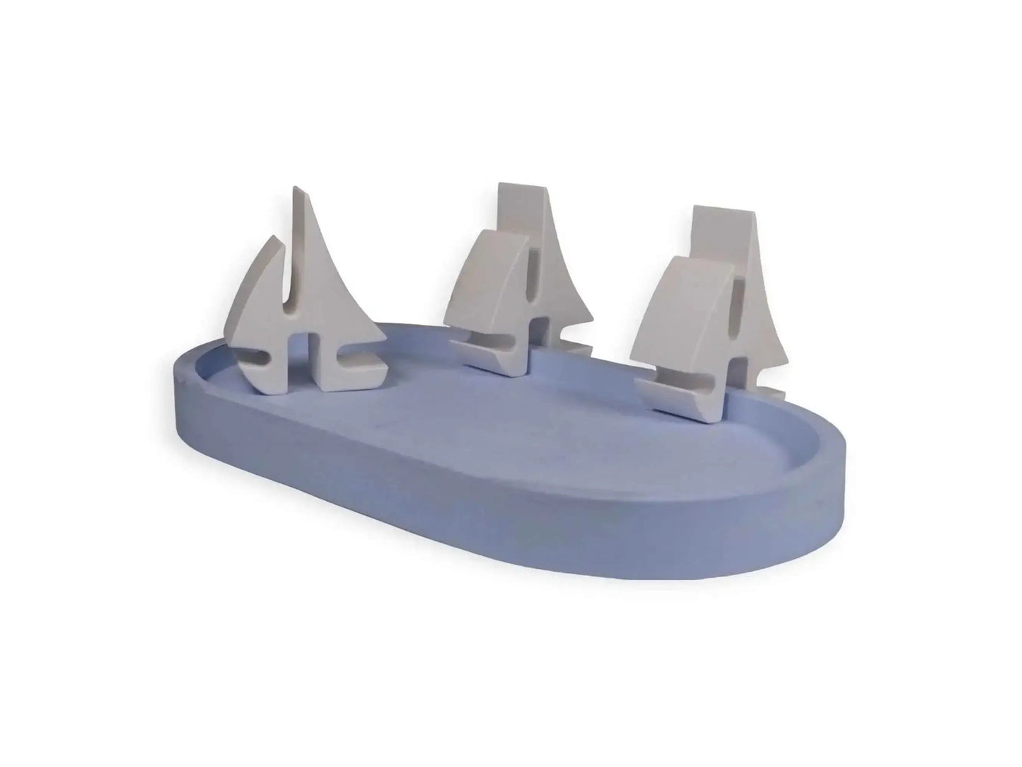 Maritimer Dekoteller mit Segelbooten – Handgefertigte Keramik-Deko in Wunschfarben