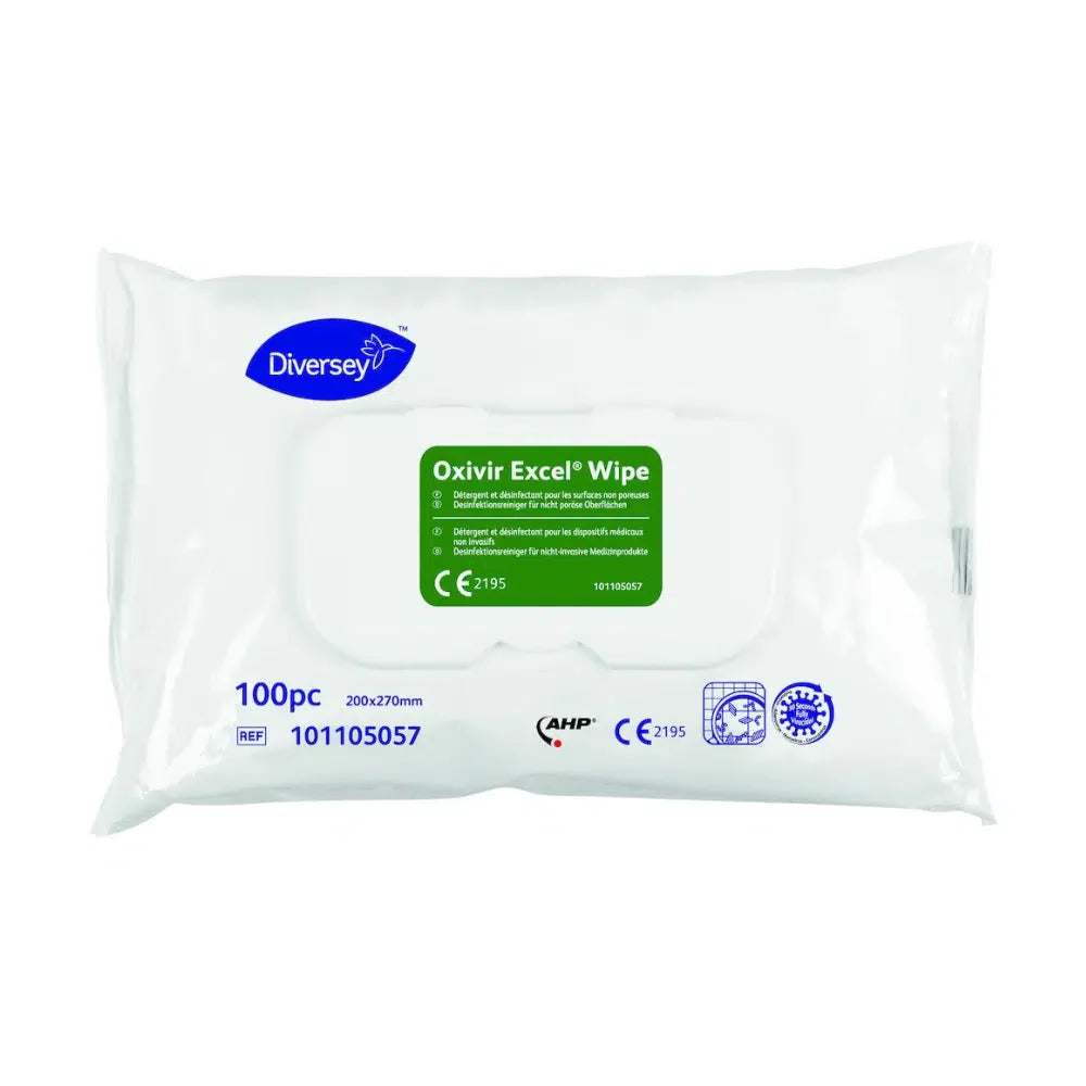 Auslaufartikel: Diversey Oxivir® Excel Wipe Desinfektionstücher | Packung (100 Tücher)