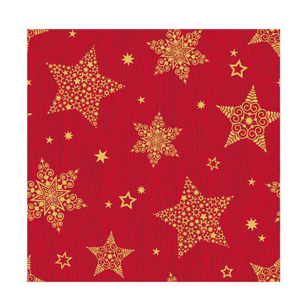 Auslaufartikel: PAPSTAR Servietten 3-lagig, 33x33 cm rot, "Christmas Shine" | Folie (20 Stück)
