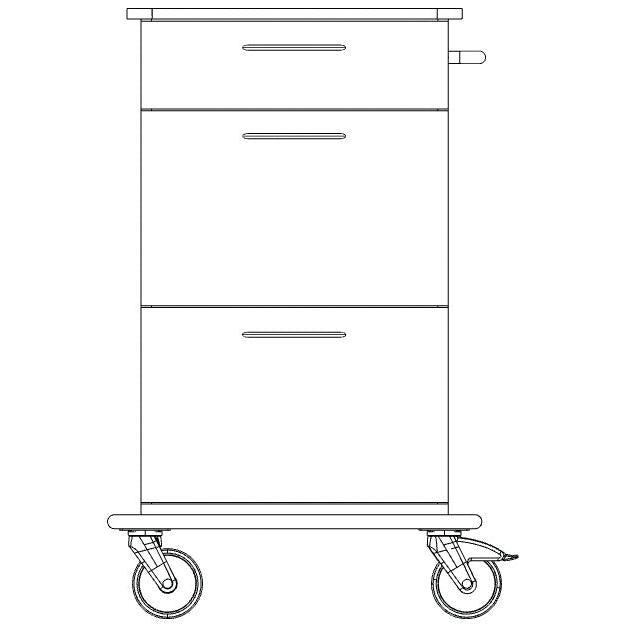 Novocal Pflege- und Arbeitswagen Fahrgestell bestehend aus einer durchgehenden Vollkunststoffplat | Packung (1 Stück)