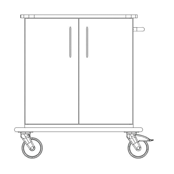 Novocal Pflege- und Arbeitswagen Fahrgestell bestehend aus einer durchgehenden Vollkunststoffplat | Packung (1 Stück)