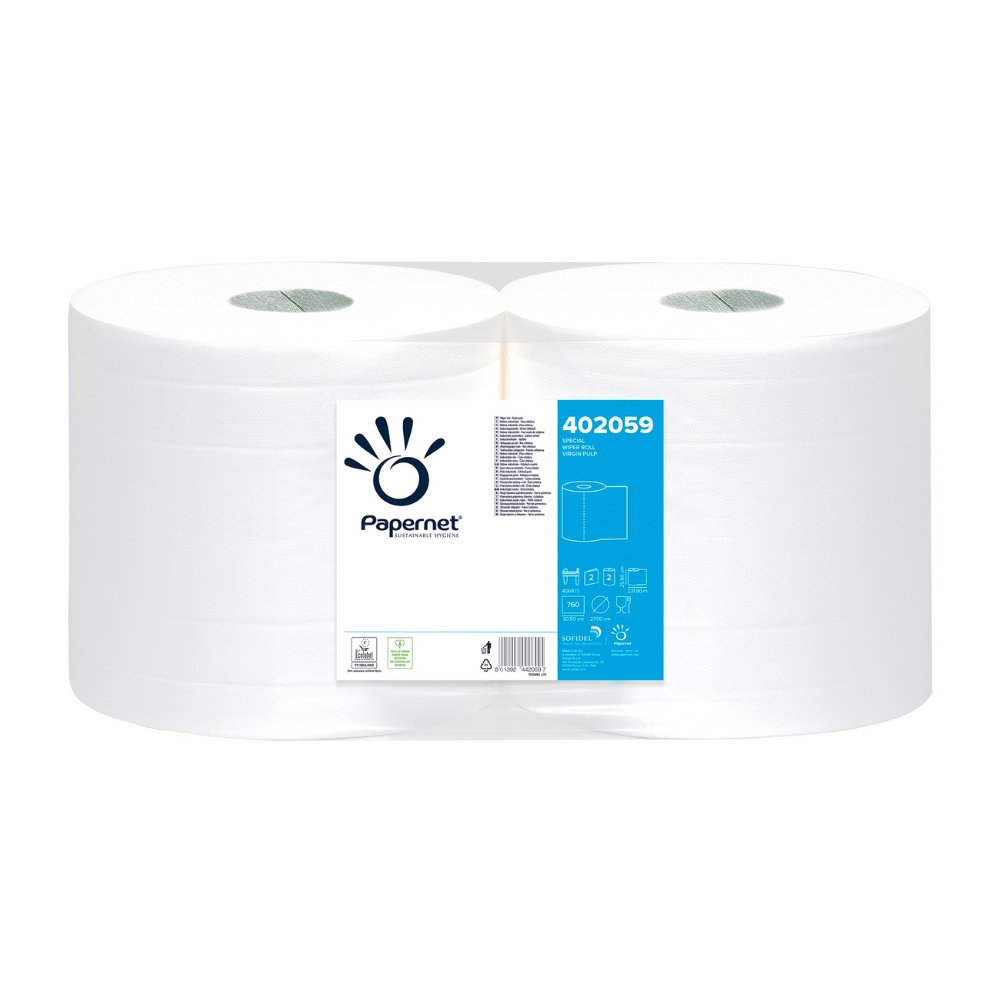 Papernet Industriepapier 402059, 2 Rollen, 2-lagig | Rolle (2 Blätter)