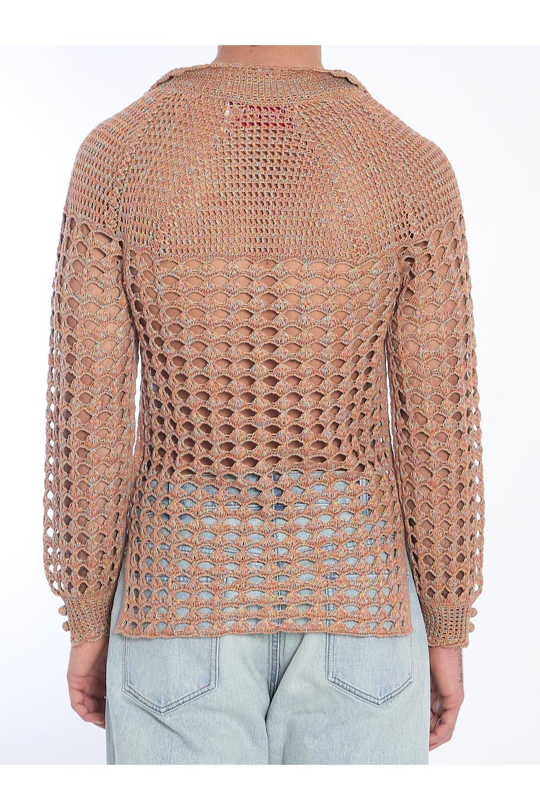 Perforated knit shirt