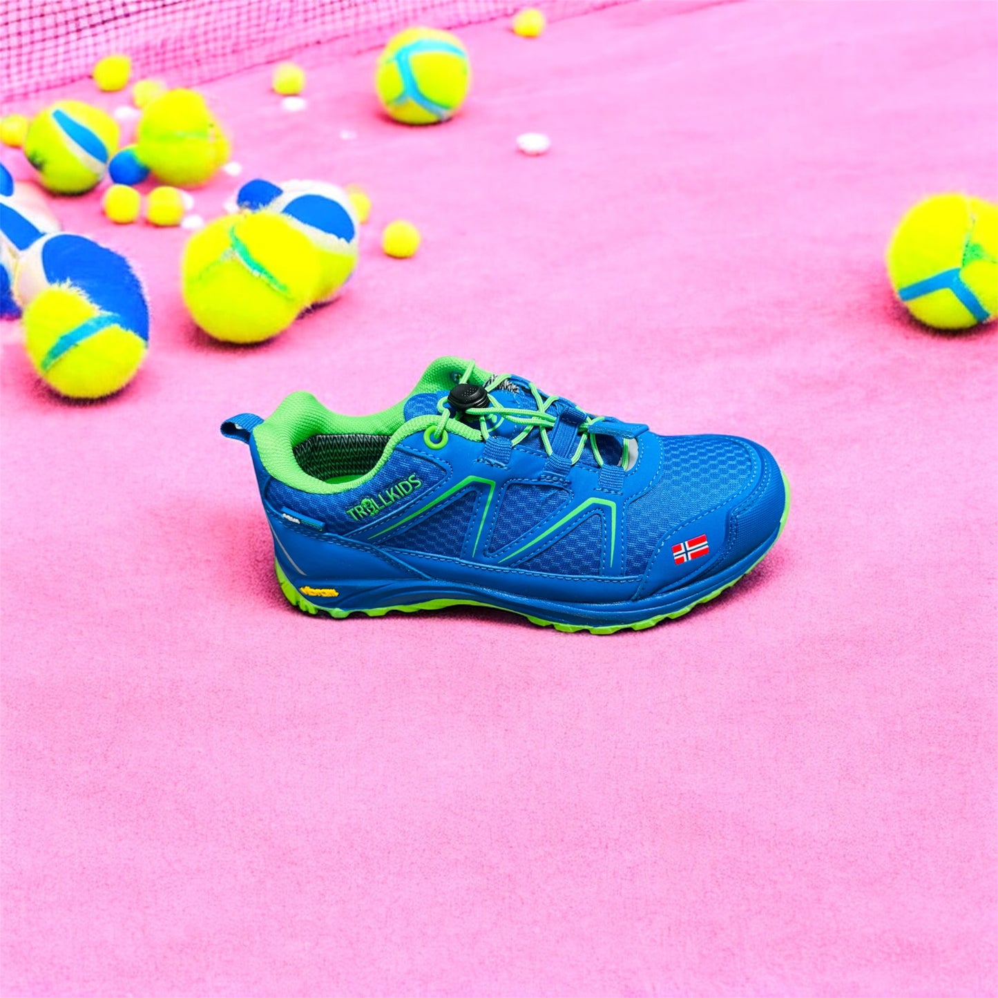 Trollkids Skarvan Hiker Low children's sneakers in Medium Blue/Green Manufacturer number: 473-106-034 ( Last pieces )