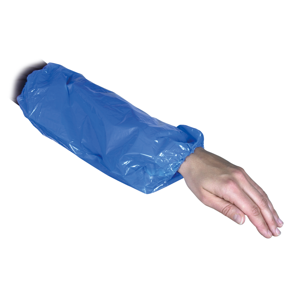 Sleeve protectors, 40 cm, 30 µm PE, blue | Pack (100 pairs)