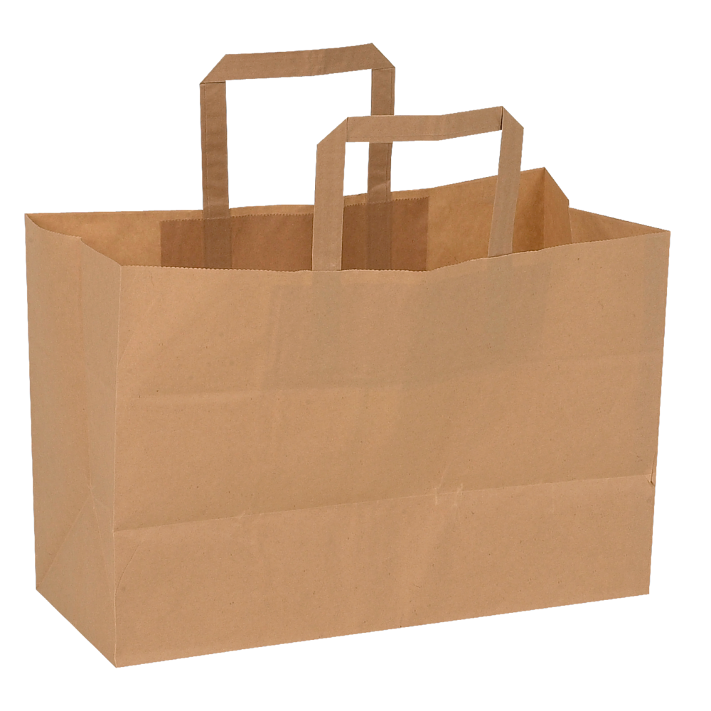 Papiertragetasche mit Griff, Braun