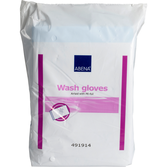 Waschhandschuhe, 16x23 cm, Airlaid/PE, Weiß | Packung (50 Paare)