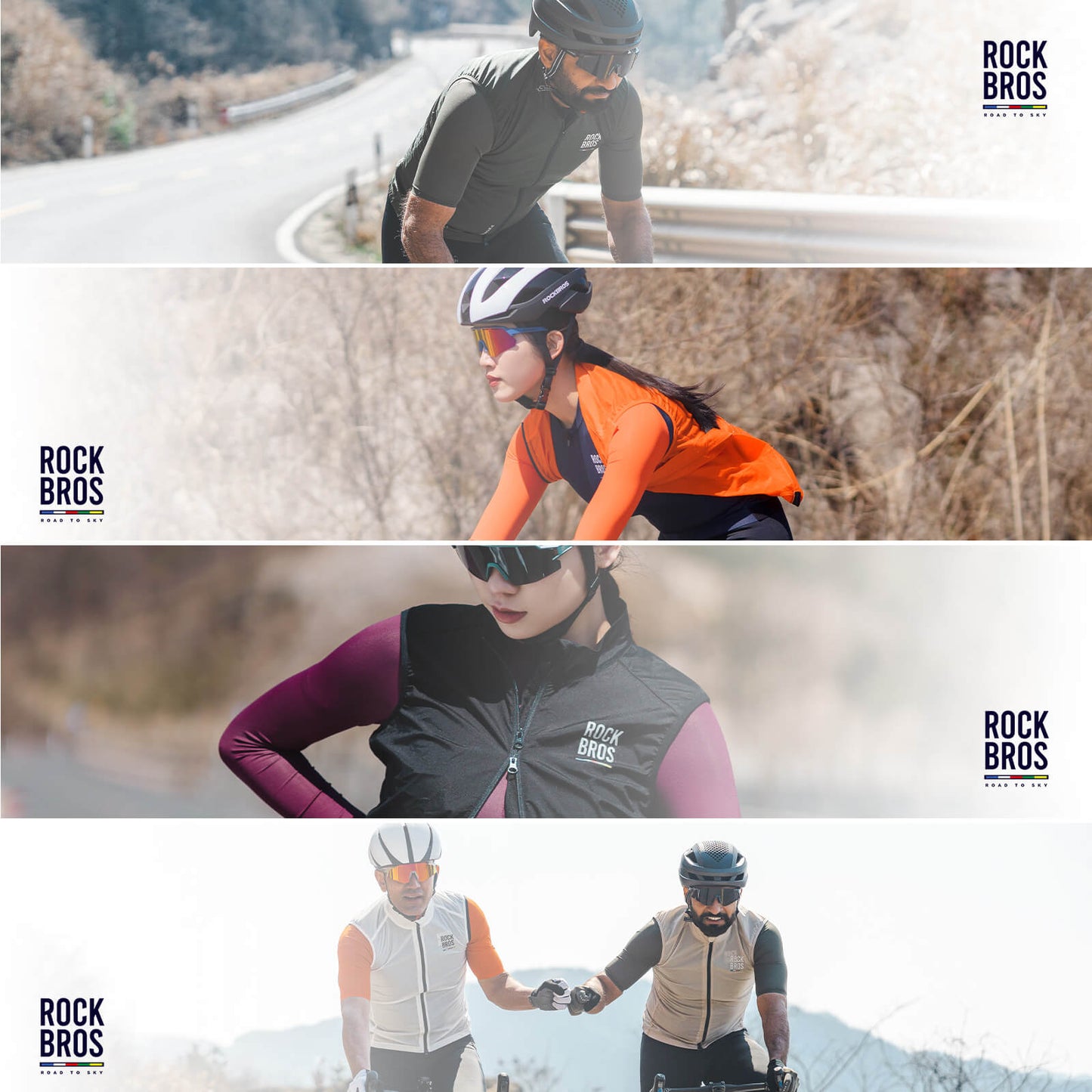 ROAD TO SKY Herren Fahrrad Ärmellos Weste Winddichte Fahrradjacke