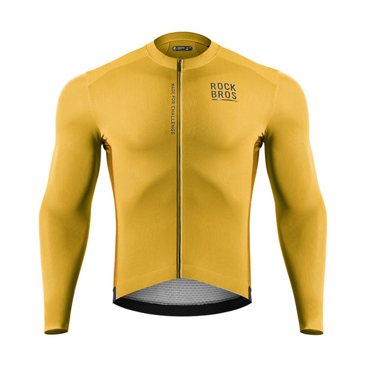 ROAD TO SKY Long Sleeve Cycling Jersey Men's Jersey Yellow/Blue