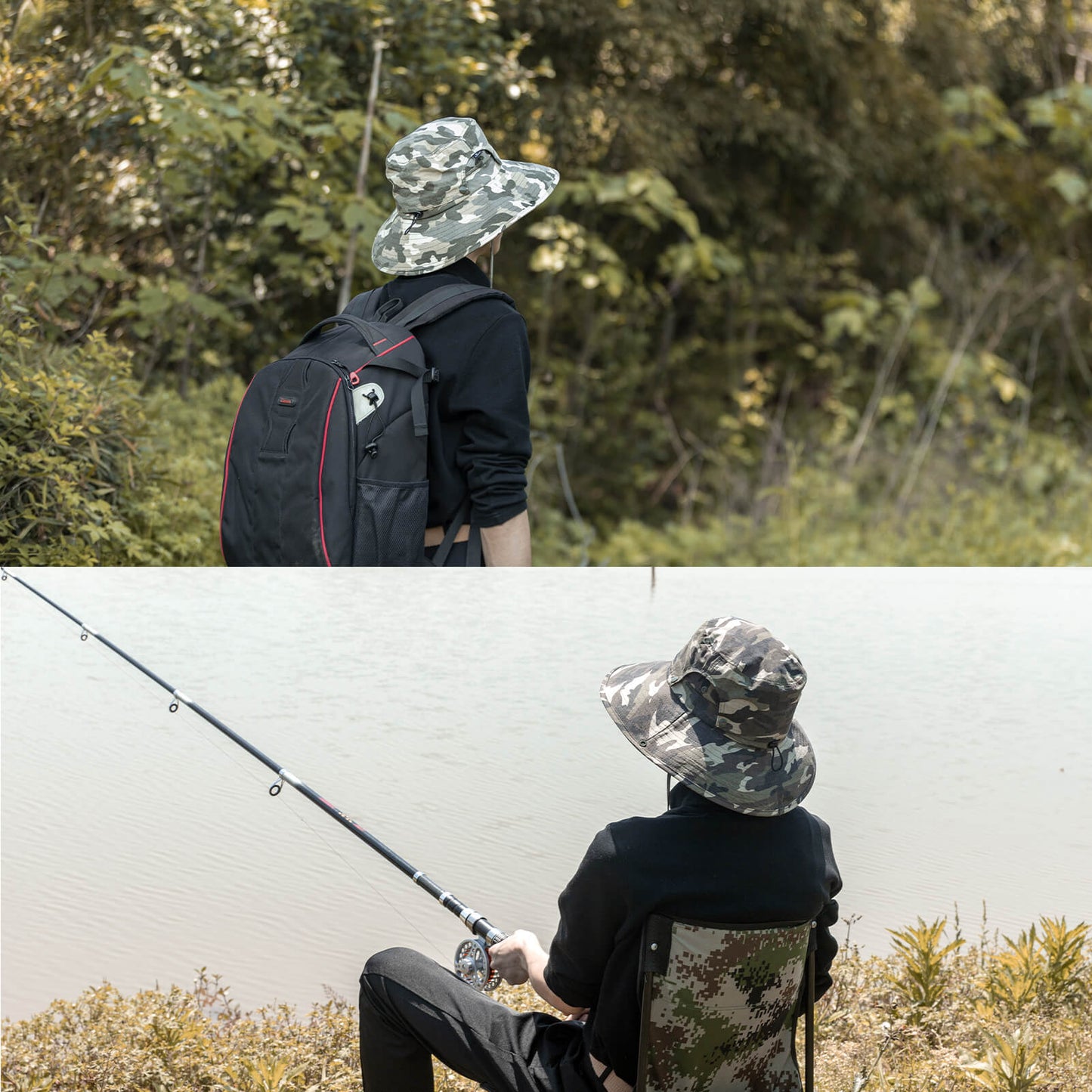 Sólhattur, útivistargönguhattur, veiðihattur, UV vörn