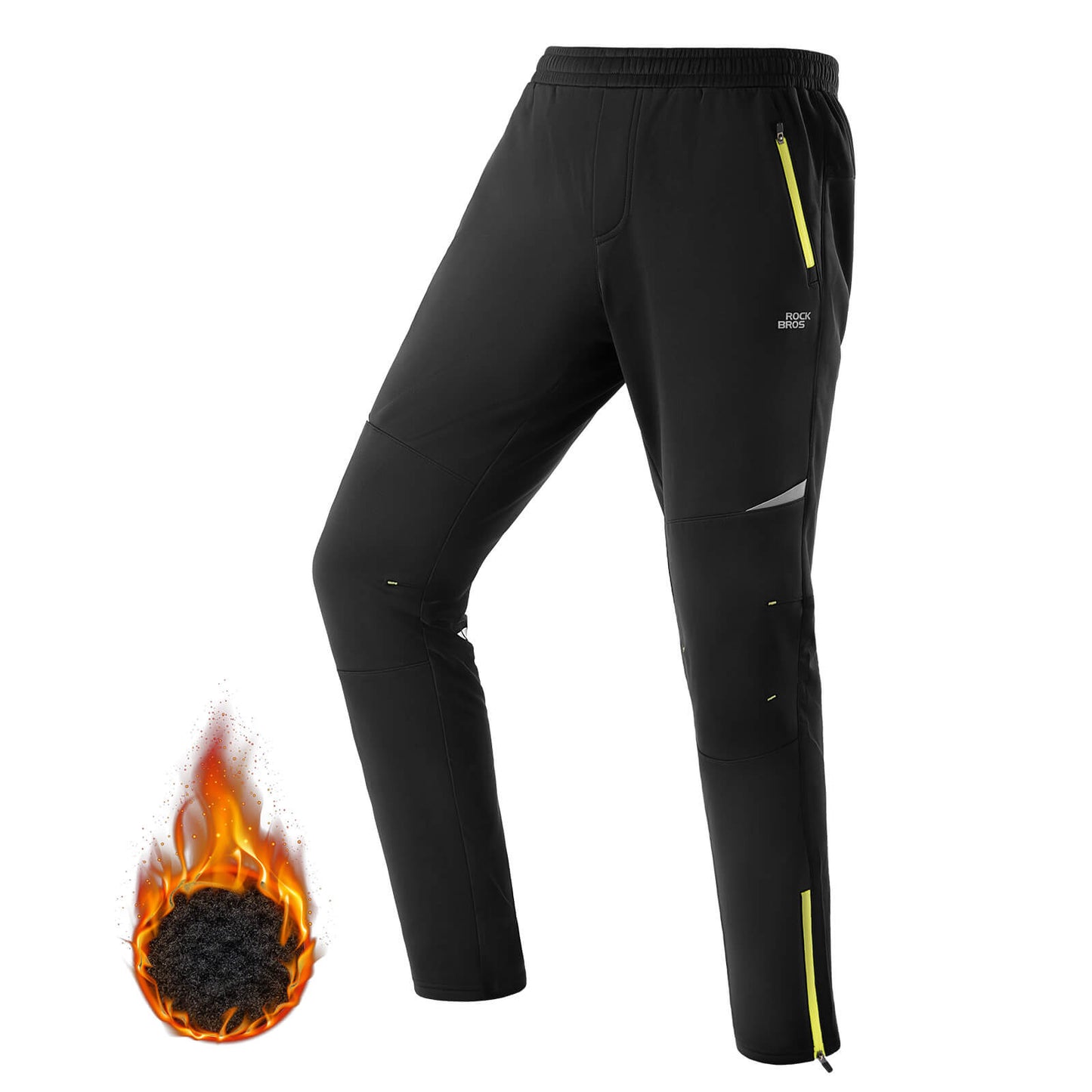 ROCKBROS Men's Cycling Trousers, Windproof and Warm for Winter Outdoor Sports