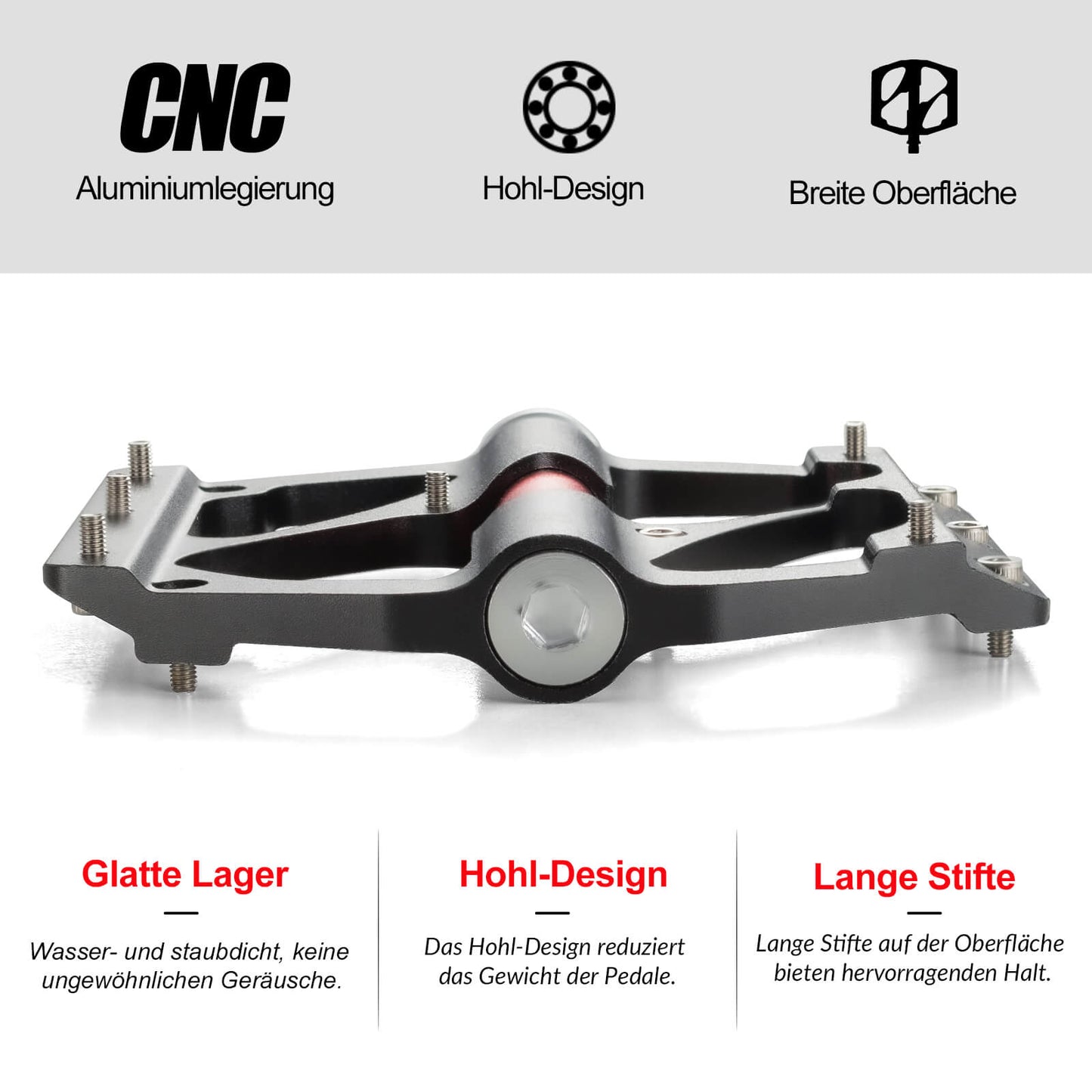 ROCKBROS Aluminum Pedals Lightweight Dustproof with Anti-Slip Pins