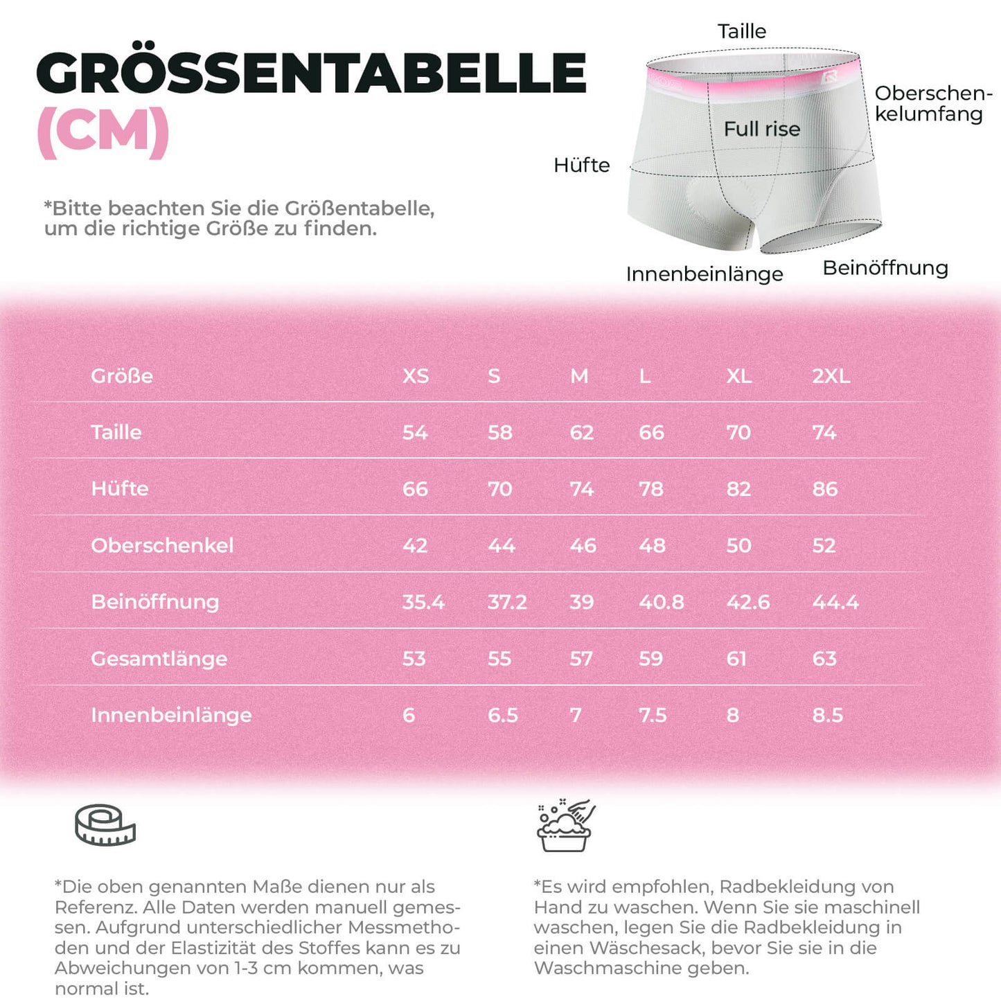 ROCKBROS Damen Radunterhose mit 3D Gepolsterte Radlerhose Atmungsaktiv