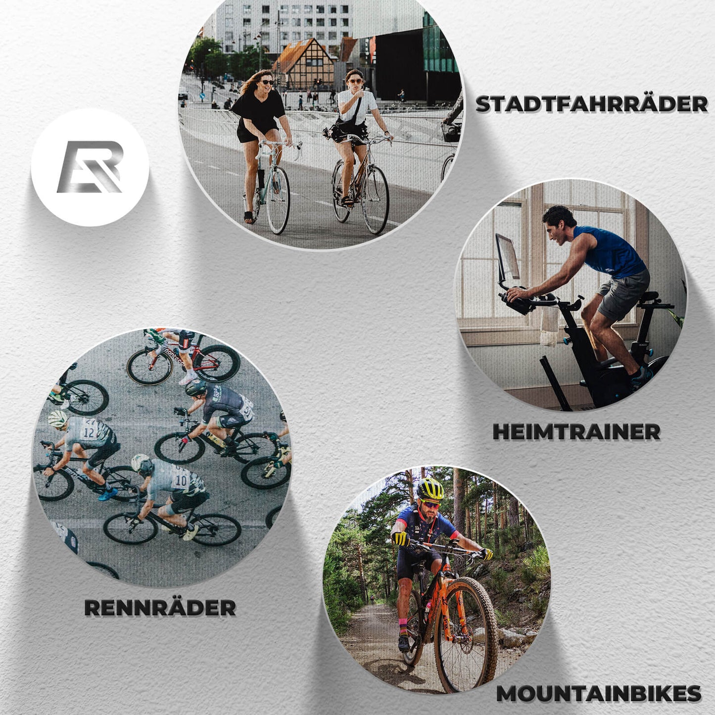 Uppblásanlegur hnakkhulstur fyrir hjól með áklæði